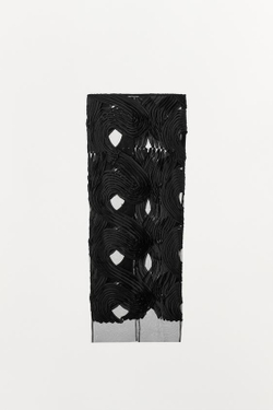 ZARA ЮБКА МИДИ С РЕЛЬЕФНЫМ УЗОРОМ — LIMITED EDITION, ЧЕРНЫЙ