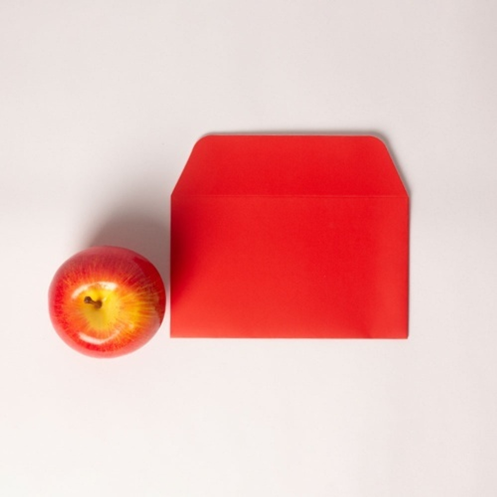 Конверты, 17x10, красный матовый