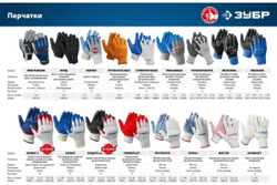 Трикотажные перчатки с двойной обливной ладонью из латекса ЗУБР р. L-XL, 10 пар 11459-K10