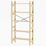 Стеллаж деревянный Ивар 5 полок 179х89х30 см, книжный стеллаж напольный в стиле лофт