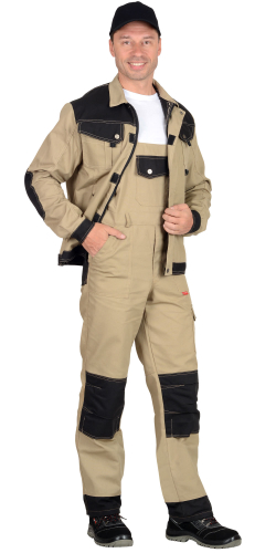 Костюм Nerss-Вест-Ворк куртка кор., п/к песочный с черным пл. 275 г/кв.м