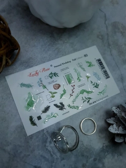 Lucky Rose Слайдеры наклейки для длинных ногтей Foil 080