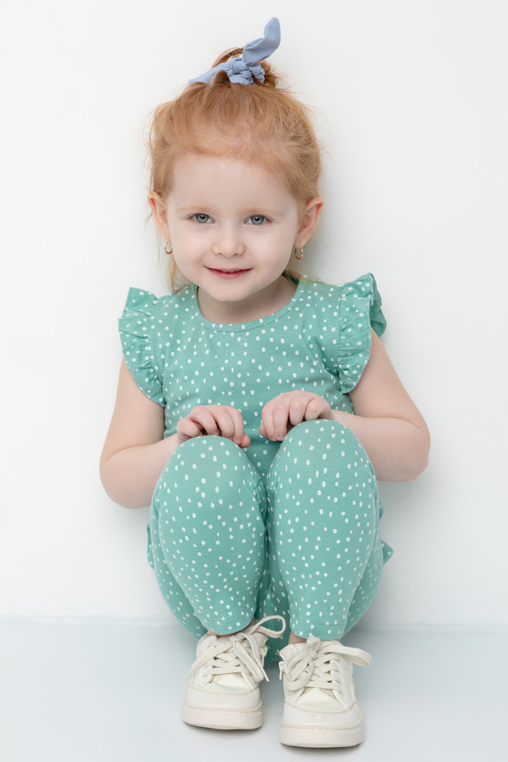 КР 4321/мятный зеленый,крапинки к361 бриджи для девочки