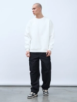 Свитшот оверсайз, с начесом (белый)