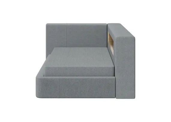Диван-кровать Cube c нишей L (светло-серый, твид)