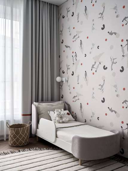 Кровать KIDI Soft для детей от 3 до 7 лет (серый)