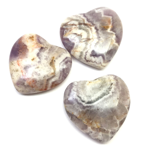 Аметист шевронный, сердце 30 мм