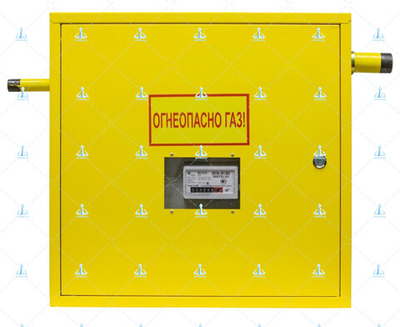 Шкафной газораспределительный пункт ГРПШ-ОХТА-RF-25-1-ЛП-С16-Ф-П1 исп.25/1 (МОГ) (желтый)