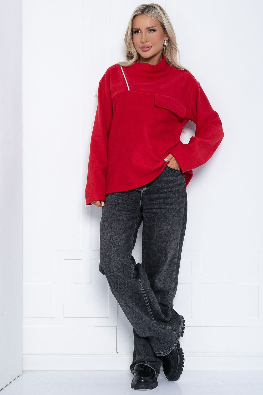 Свитшот Лори флисовый (красный) Б12556-7 LT Collection