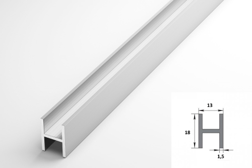 Алюминиевый Двутавр 18х13х18х1,5 L=2м