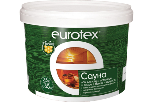 Лак для бань и саун ЕВРОТЕКС САУНА шелковисто-матовый 2,5кг "РОГНЕДА", 13235