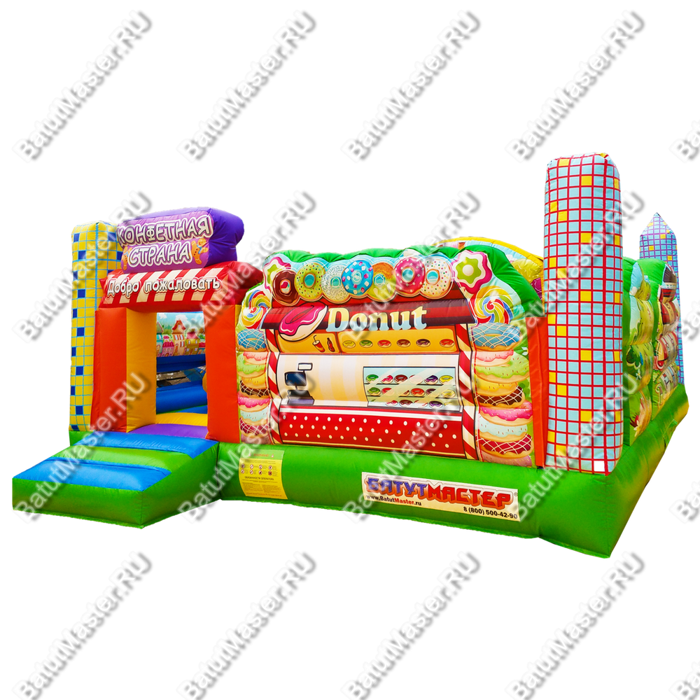 Коммерческий надувной батут "Конфетная страна" 6*5*2,8 м