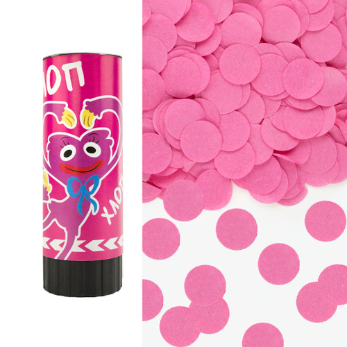 Хлопушка пружинная (4/10 см), Зубастики, Круги тишью, Розовый, 1 шт.