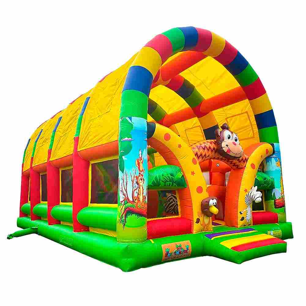 Коммерческий надувной батут «Зверята 2» с крышей, 10х6х6 м