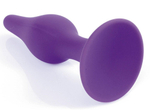 Фиолетовая анальная втулка Silcone Purple Plug Medium - 11 см. (Цвет: фиолетовый)