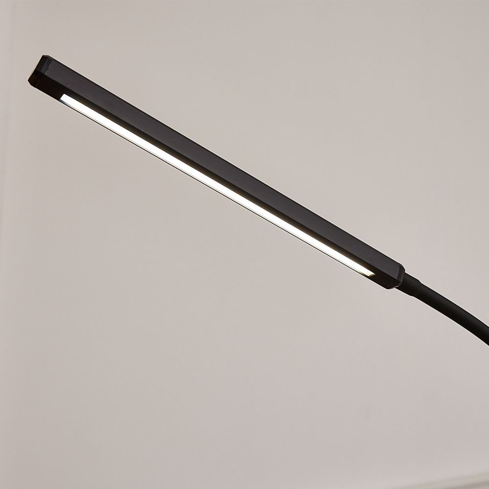 ULM-T619 10W-3000-6500K-DIM BLACK Торшер напольный светодиодный. 10W. с регулировкой наклона. Сенсорный выключатель. Диммер. Черный. ТМ Uniel