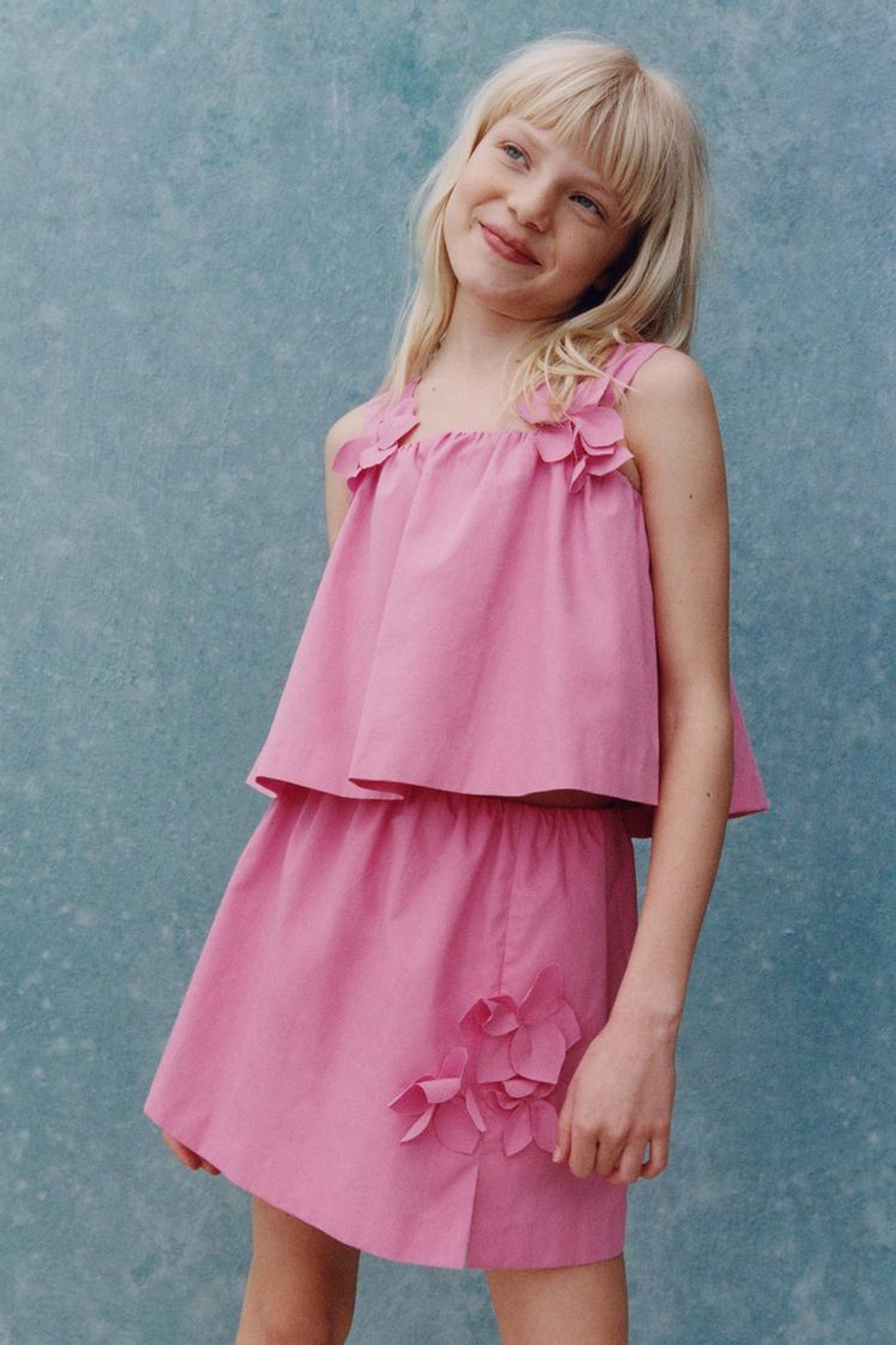 ZARA ЮБКА-ШОРТЫ С ЦВЕТОЧНЫМ ПРИНТОМ, РОЗОВЫЙ