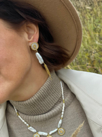 Колье Franck Herval, Ally, с жемчугом, костью и перламутром, FH22.2-15-63521 (золотистый)