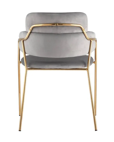 Стул Polin, светло-серый велюр с золотыми ножками