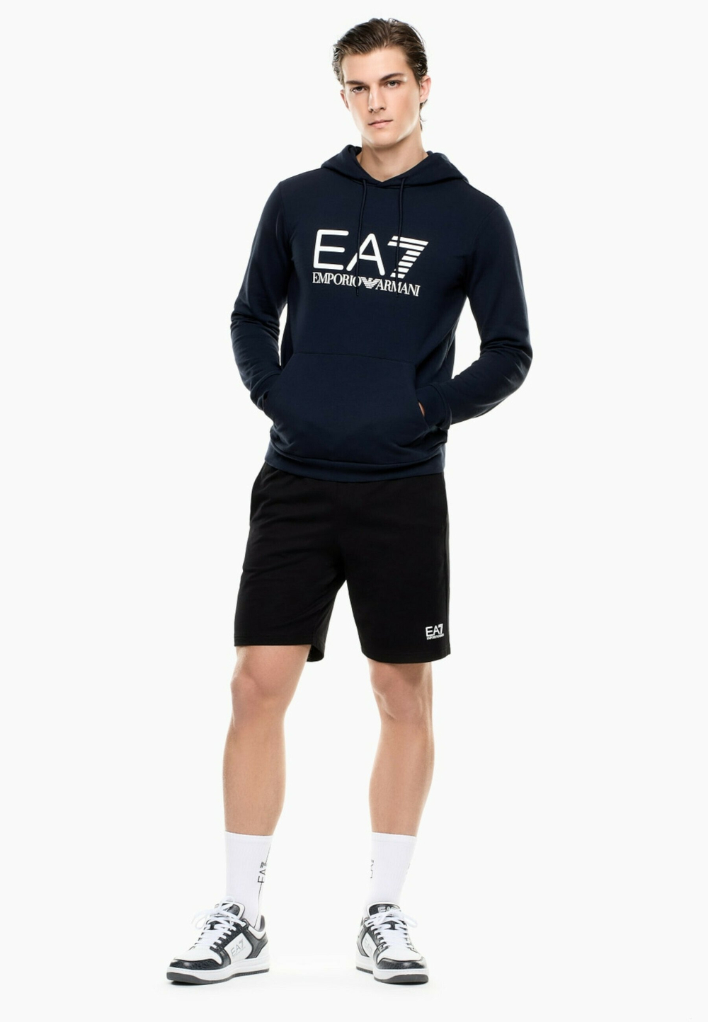 EA7 Emporio Armani Толстовка с капюшоном - Синий