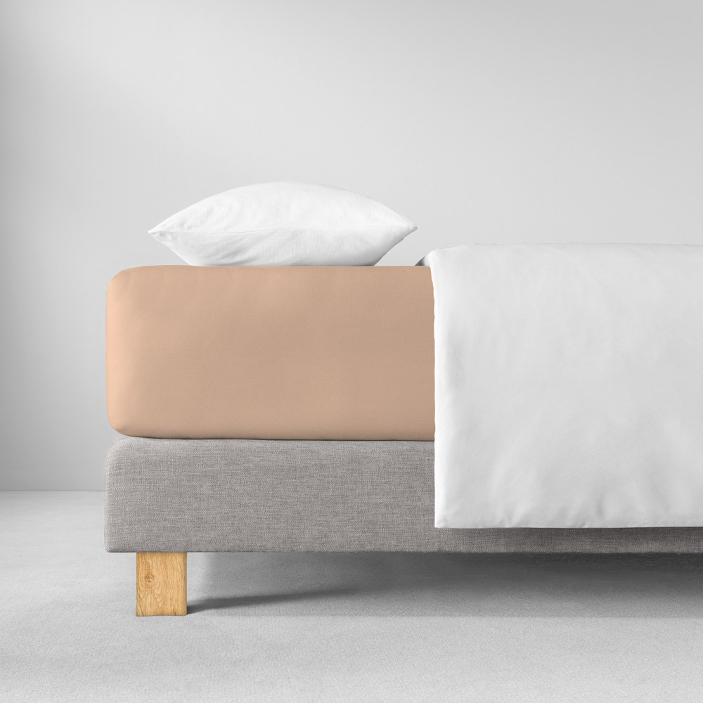 Простыня на резинке 200x200 Estella 365 sahara темно-бежевая