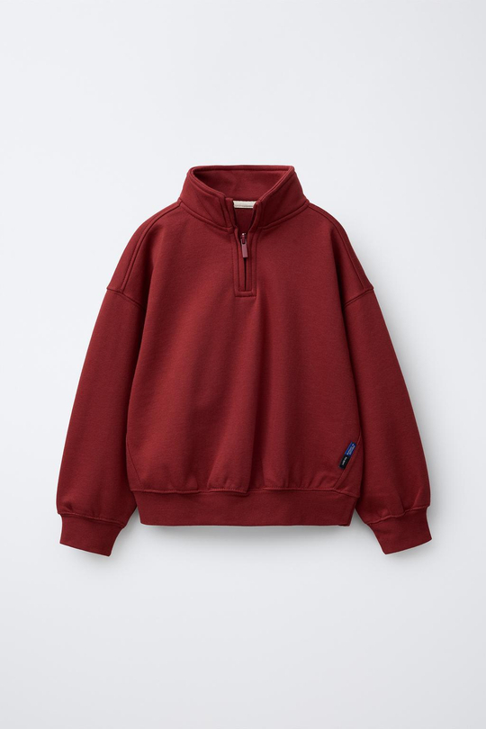 ZARA БАЗОВАЯ ТОЛСТОВКА НА МОЛНИИ, КРАСНЫЙ