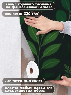 Фотообои 3d для зала и спальни природа папортник