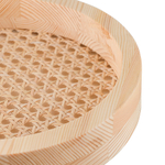 Поднос из дерева и ротанга круглый woodnes, D23 см, светлое дерево