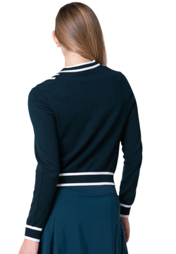 Женский теннисный джемпер Lucky in Love Victory V-Neck Sweater - white/midnight