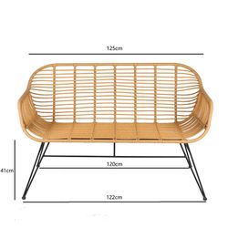 Кушетка Vetle Bent, 125х68х81 см, ротанг