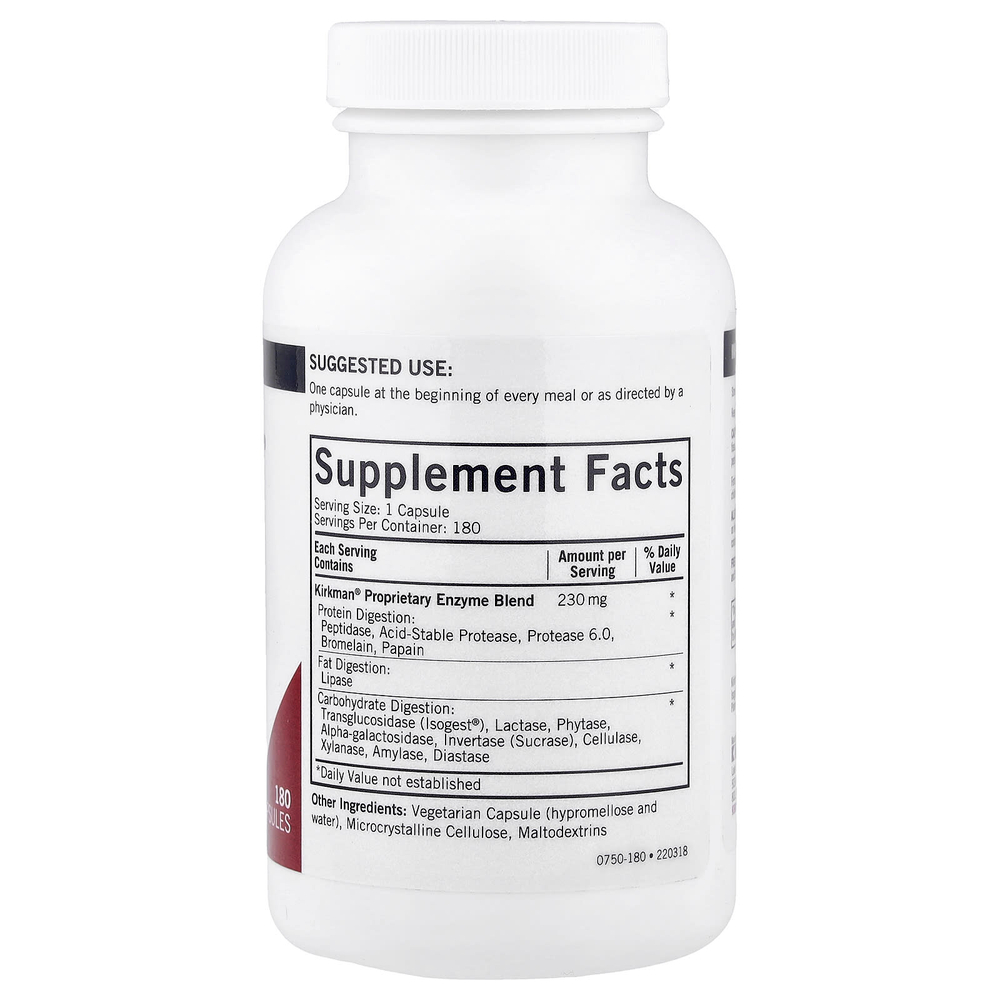Kirkman Labs, ферментный комплекс DPP-IV с ISOGEST®, 180 капсул