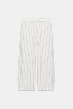 ZARA БРЮКИ-ПАРЕО В ПОЛОСКУ ИЗ СМЕСОВОГО ЛЬНА — ZW COLLECTION, ПОЛОСКИ