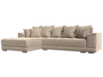 Диван угловой НордСтар левый угол, Бежевый, Велюр, 121105L