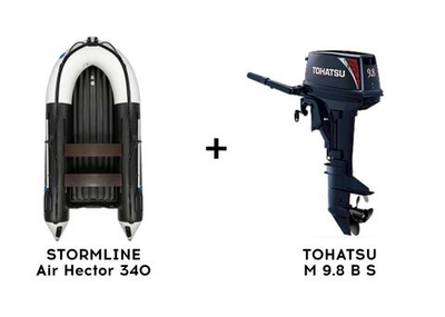 Лодка ПВХ STORMLINE Air Hector 340 + 2х-тактный лодочный мотор TOHATSU M 9.8 B S