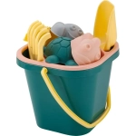 Песочный набор Follow Me (ведерко, сито, совочек, грабельки, 4 формочки) изумрудный город