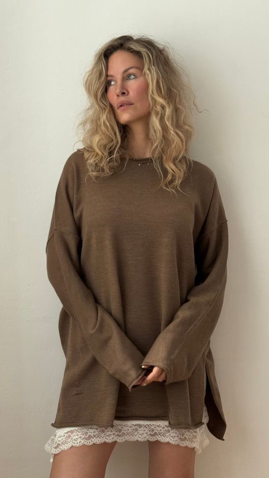 Трикотажная кофта оверсайз, шоколадная / Bohemian Lovers