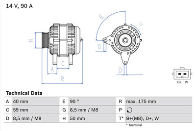 BOSCH - 0986038370-BOC - Alternator