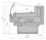 Витрина холодильная Brandford Aurora Slim 125 рыба на льду Self