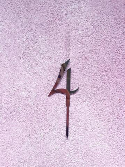 Топпер-свеча Цифра 4, серебро