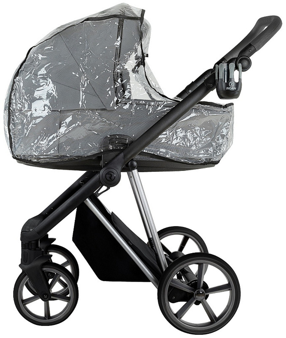 Детская коляска Roan Sol Vintage Luxury 2.0 3 в 1 с автокреслом Tutis Elo Lux EduSky Black VIN 01/BT Blue Tea/Blue Tea/руч.Grey/к.Grey