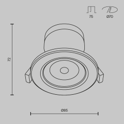 Встраиваемый светильник Technical DL014-6-L9W