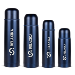 Термос Relaxika 101 (0,5 литра), темно-синий (стикерпак "7 вершин")