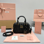Miu Miu Matelasse Nappa Leather Top Handle Bag 19 cm