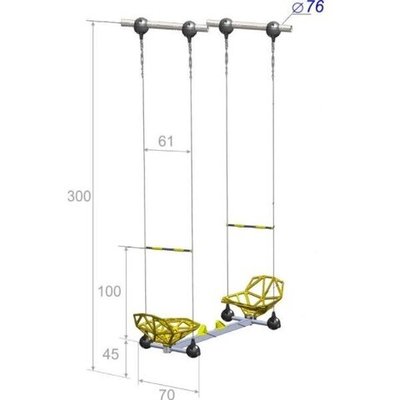 Качели парные усиленные непрозрачные высотой 650 см