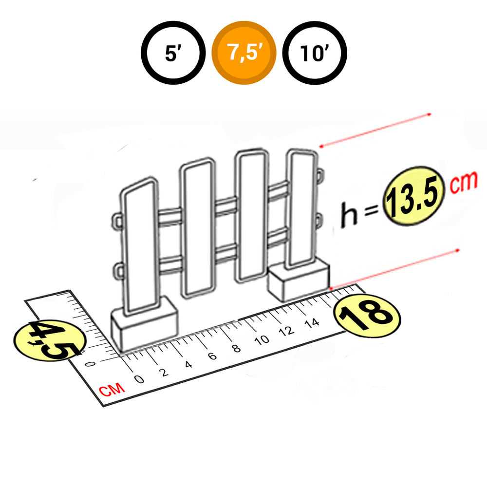 Элемент заборчика оранжевый для конструктора