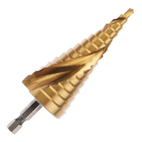 Сверло по металлу ступенчатое ТИТАН 4,0-32,0 мм 102 mm 65 HRC Р6М5 TiN Kranz KR-12-6613