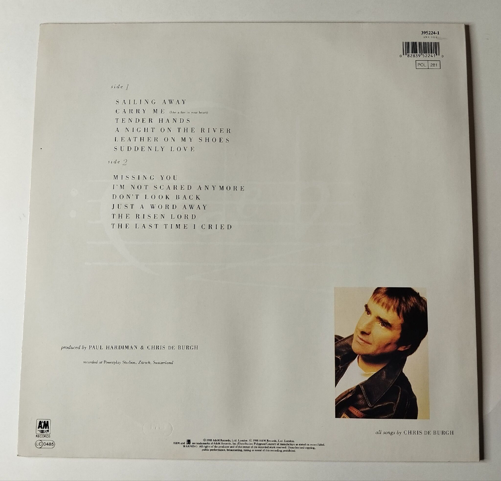 Винтажная виниловая пластинка LP Chris de Burgh Flying Colours (Germany 1988) Leather On My Shoes