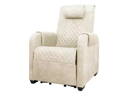 Массажное кресло реклайнер с подъемом FUJIMO LOUNGE UP F7003 ULFL Айвори (Orlando 1)