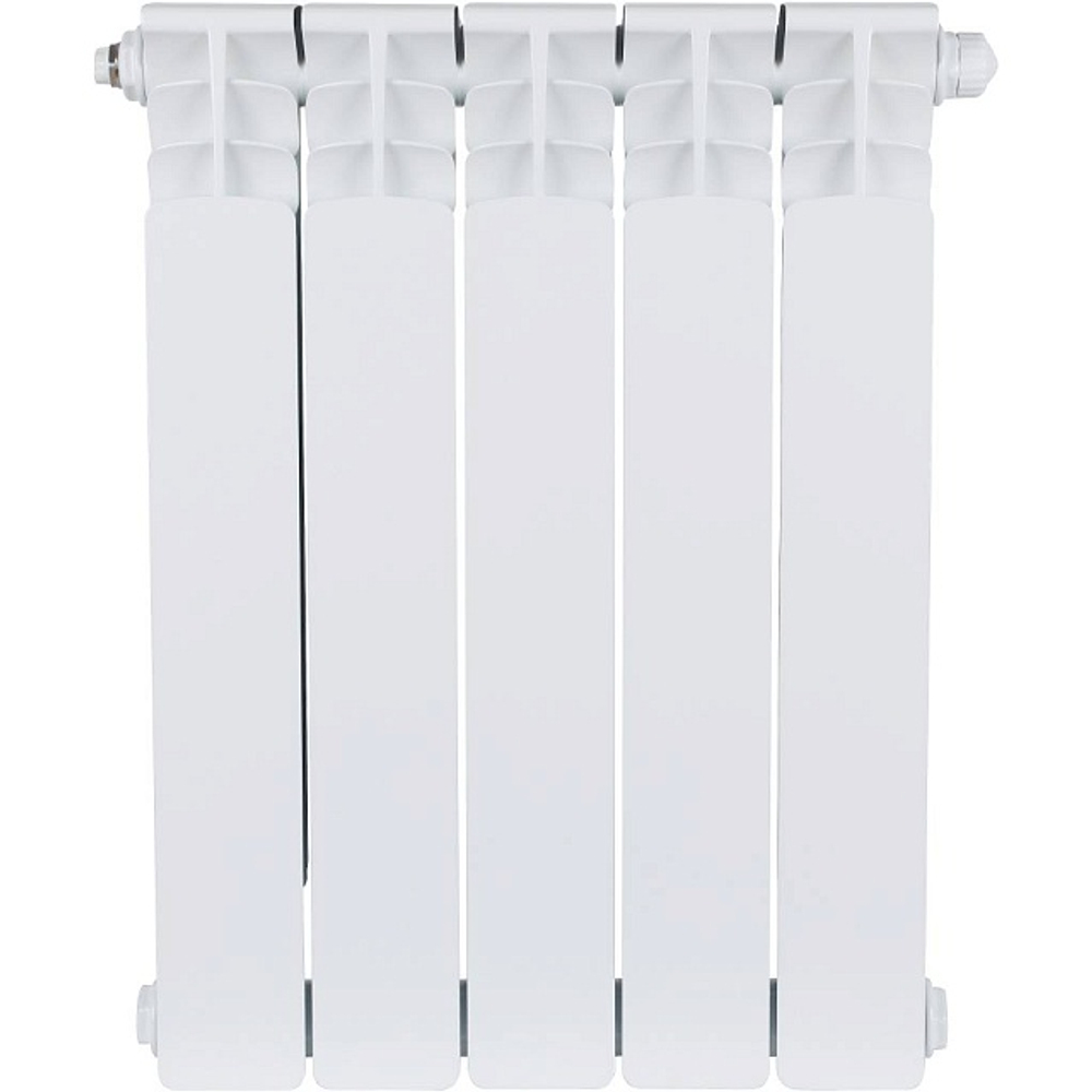 Радиатор биметаллический STOUT Space 500 - 5 секций (подключение нижнее правое, цвет белый)