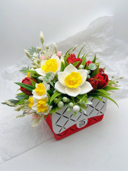 Букет из мыла «Тюльпаны и нарциссы, рэд»